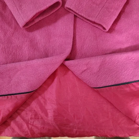Boden Wool Mohair Imelda Coat Long Pale Pink Hidden Snap Closure Lined Sz Med 8 - Picture 10 of 12